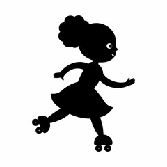vector-silhouette-of-little-girl-dark-skin-rides