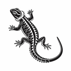Naklejka premium vector-silhouette-of-lizard