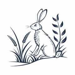 Vector-silhouette-of-rabbit with Gus