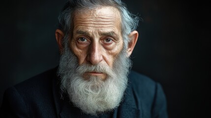 portrait of an old jewish man with a long beard