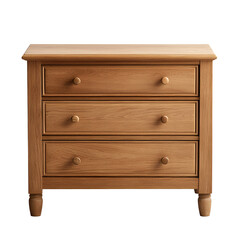 Wooden chest of drawers with three spacious drawers, natural finish.