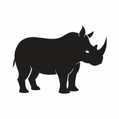 vector-silhouette-of-white-rhinoceros-on-a-white
