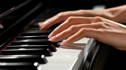 Elegant Hands Playing Piano