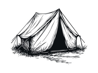 camping or hiking tent illustrations, camping or hiking tent Silhouette black vector isolated on white background
