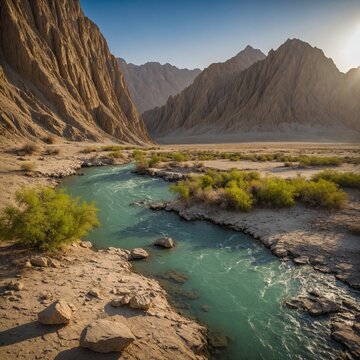 An awe-inspiring image of Hingol National Park, showcasing its rugged landscape and diverse ecosystem in Balochistan. 