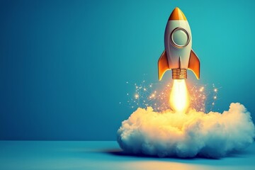 Conceptual illustration of an innovative startup launch.