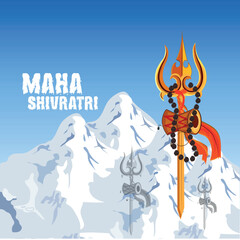 Hindu festival Maha Shivratri. Vector illustration Of Shivratri, Maha Shivratri.