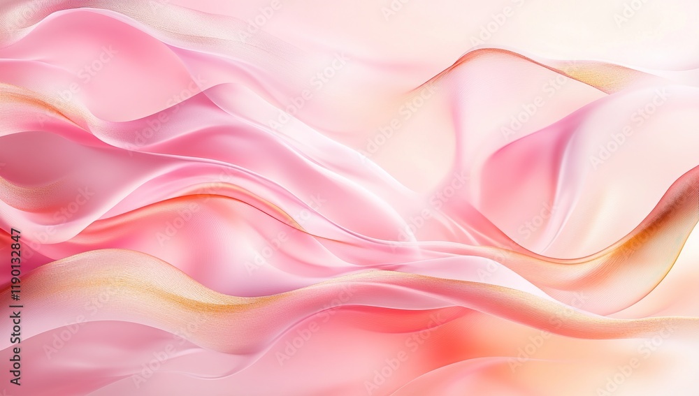 Poster abstract pink and gold waves flow seamlessly, creating a calming visual experience for backgrounds a