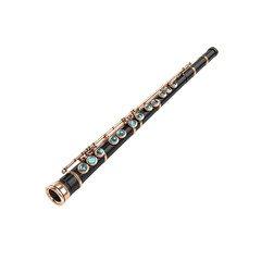 Naklejka premium Elegant Black and Rose Gold Flute with Turquoise Gems