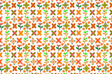 Floral seamless pattern. Botanical floral leaf pattern. Decorative nature pattern for fabric or wallpaper. Vibrant floral illustration. Cute floral and flower pattern.
