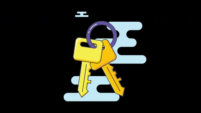 A colorful illustration of keys with a flat design style.