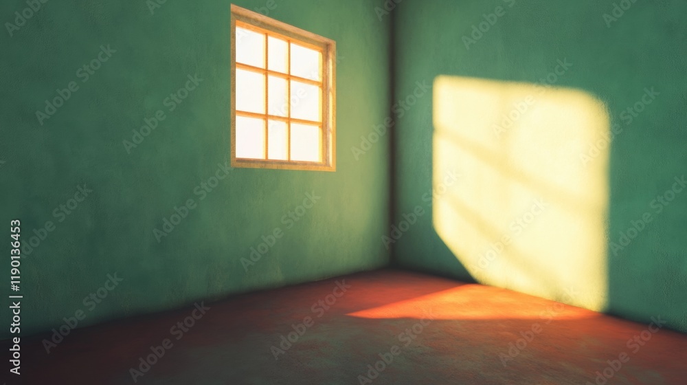 Aufkleber sunlight streams through the window, creating a vibrant play of colors and shadows across the walls 