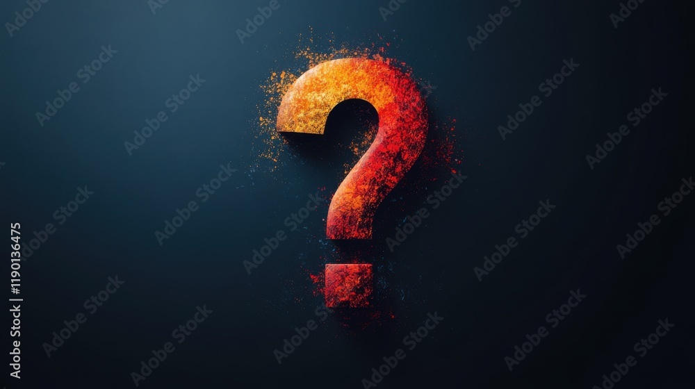 Poster simple logo a question mark with a simple backgroun
