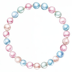 Fototapeta premium circular frame adorned with colorful pearls, showcasing luxury design and elegance