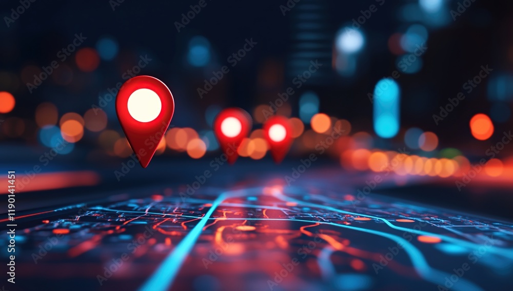 Poster navigate city streets: exploring urban routes with interactive maps and location pins, enhancing nav