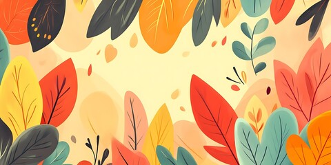 Obraz premium Autumn leaves frame, nature background, fall design, website header