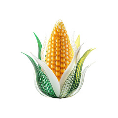 Obraz premium Vibrant 3D Render of a Single Ear of Corn