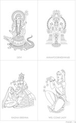 Indian God and goddess vector graphics  