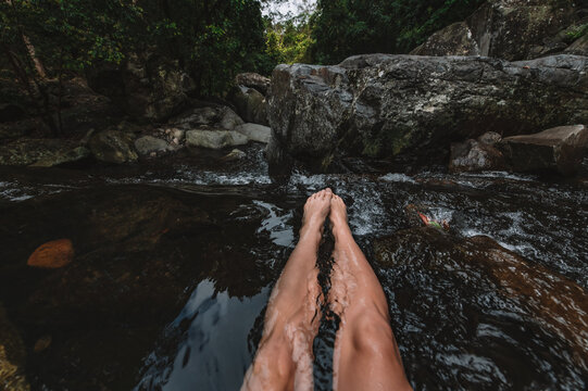person in water