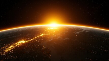 Obraz premium Golden Hour Earthrise: A Breathtaking View of Planet Earth