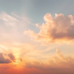 Fototapeta premium Golden Sunset Cloudscape Scenic Sky View