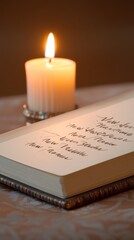 Candlelit wishes in elegant journal