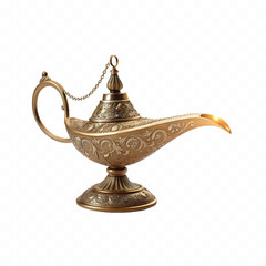 Fototapeta premium abstract 3d Vintage lamp of Aladdin in old style Isolated on a white background