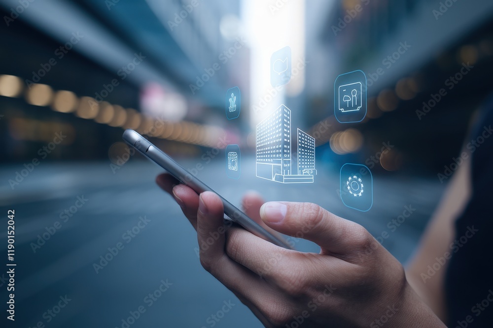 Poster mobile app displays smart building management system