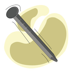 steel nail  vector illustration. icon. Metal nail