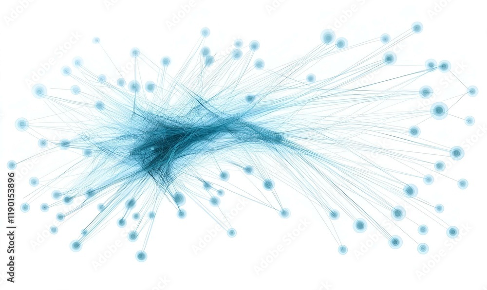 Poster network blueprint, intricate diagram illustrating connections and relationships within a complex sys