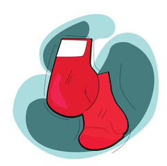 boxing  vektor. red boxing gloves, pairs of boxing equipment to protecting hands in fist fight. 