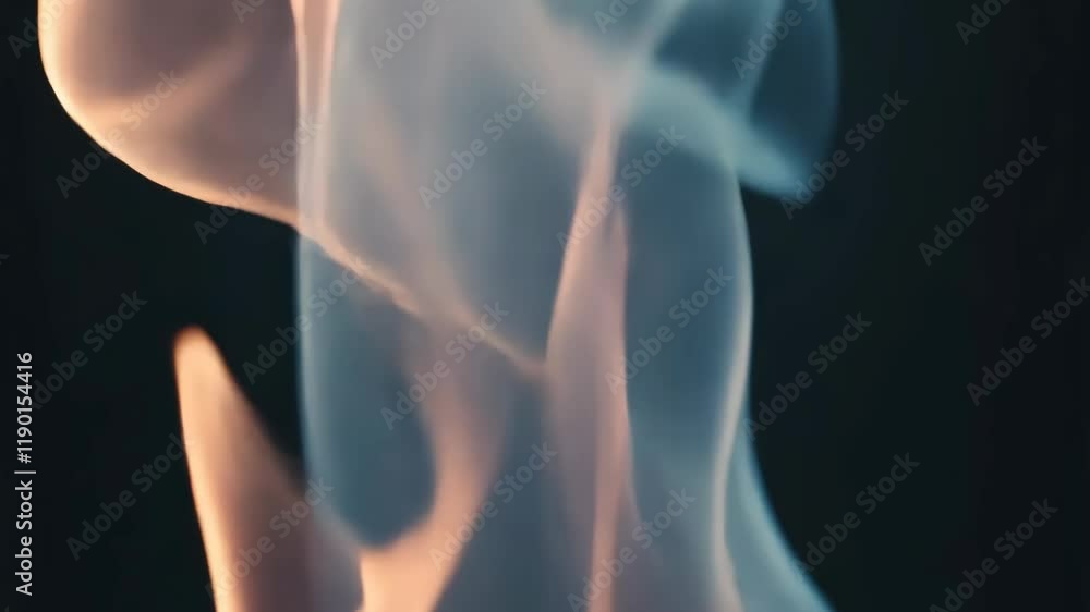 Poster swirling smoke patterns create an ethereal atmosphere in a darkened space
