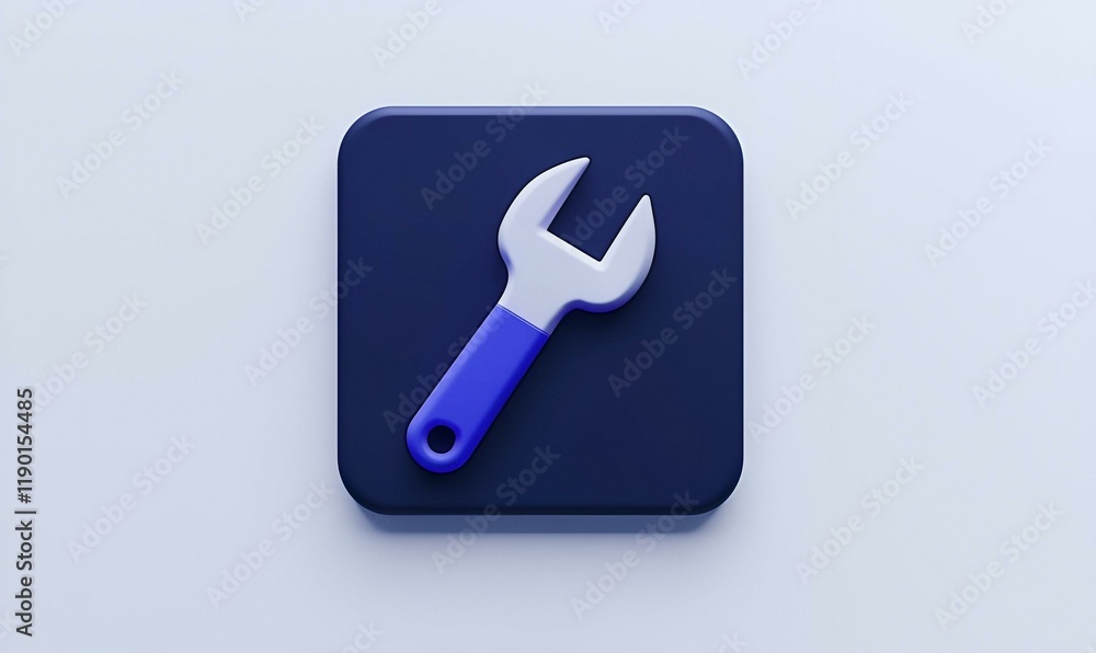 Poster minimalist virtual tool icon, a sleek and simple design representing a digital tool, emphasizing fun