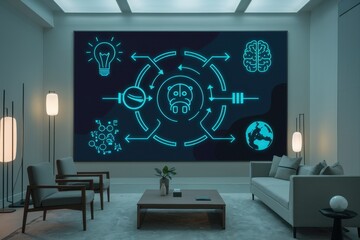 Futuristic Network Connecting Global Ideas And Innovation