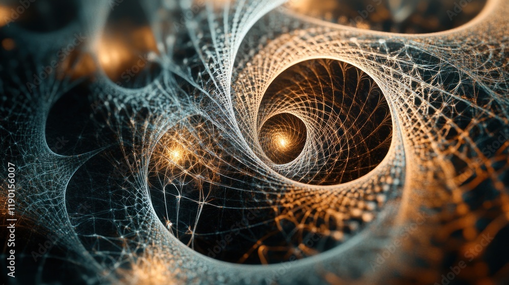 Poster abstract spiral fractal art: a mesmerizing digital artwork showcasing intricate, swirling patterns i
