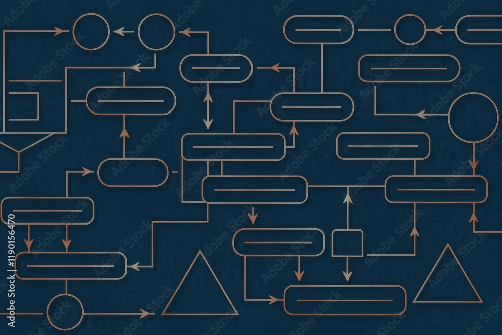 Poster abstract flowchart design illustrating process steps