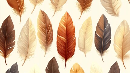 Fototapeta premium Colorful bird feathers seamless pattern.