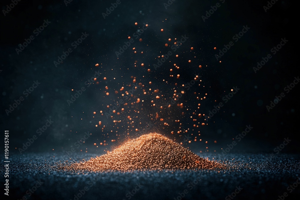 Poster nanoengineered fuel particles showcased in hyperrealistic detail laboratory setting science close-up