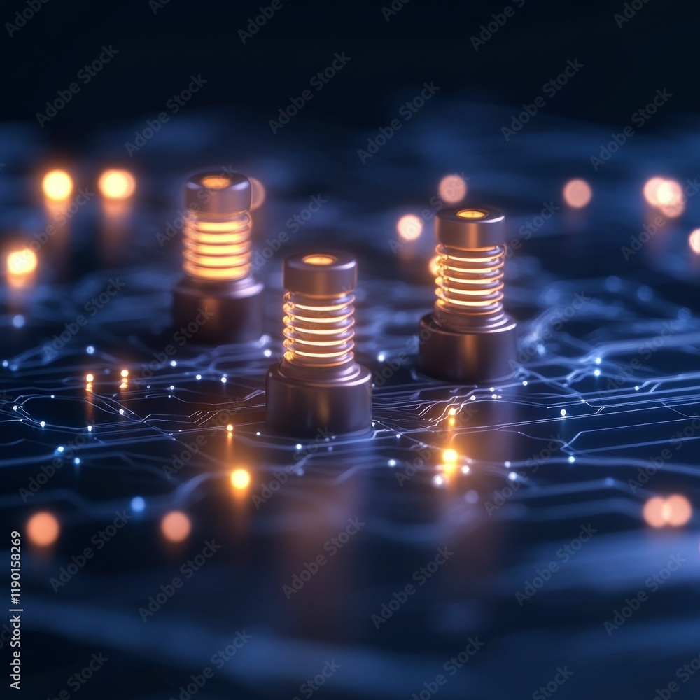 Poster smart energy processing network enhancing industrial operations digital realm 3d visualization futur
