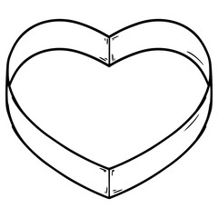 love shaped cookie cutter illustration hand drawn outline vector