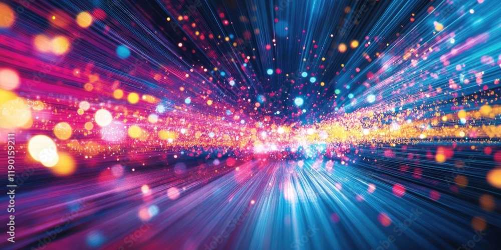 Leinwandbilder abstract light trail background with colorful bokeh effect and dynamic movement in blue and pink sha