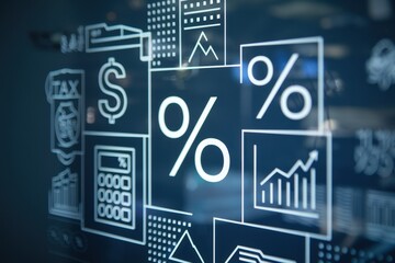 Financial Data Analytics Displaying Percentage Growth