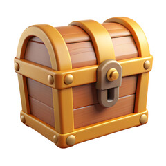 Golden Treasure Chest Cartoon Design with Elegant Details