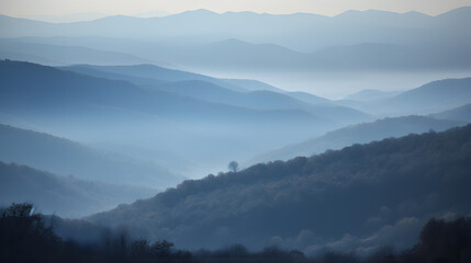 Fototapeta premium a view of mountains and hills from a hill