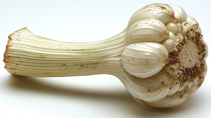 Unique Bulbous Plant Specimen with Creamy White Color and Brown Speckles