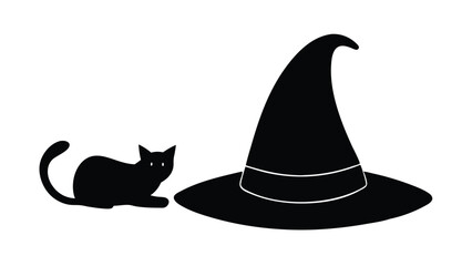 Witch Hat with a Black Cat
