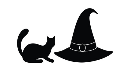 Witch Hat with a Black Cat