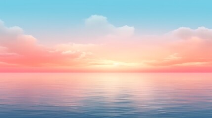 Fototapeta premium Peaceful Pastel Sunset Over Calm Ocean Waters