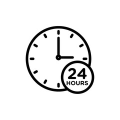 24 Hrs icon Outline thin set