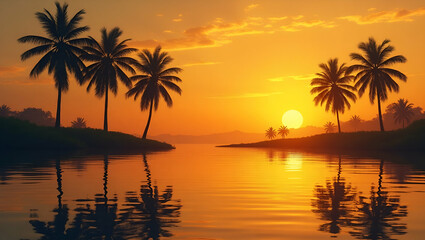 sunset on the beach